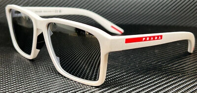 Pre-owned Prada Linea Rossa Ps 05ys Twk40a White Rubber Blue Men's 58 Mm Sunglasses