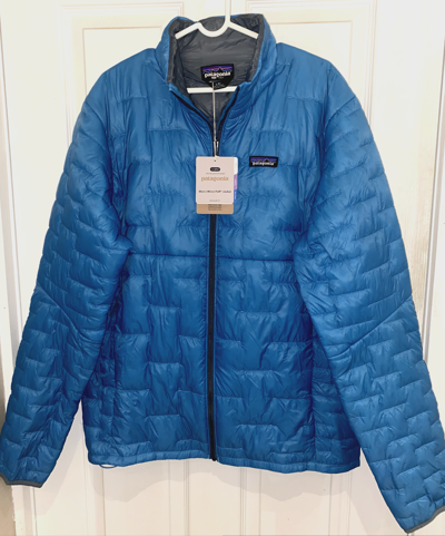 Pre-owned Patagonia Men's Micro Puff Insulated Jacket Ultralight Weight L Anacapa Blue
