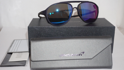 Pre-owned Mclaren Sunglasses Aviator Black Purple Mirror Mlsgps0103 55 14 130