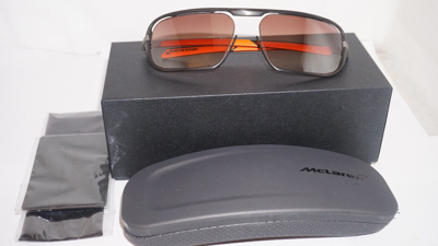 Pre-owned Mclaren Sunglasses Black Orange Brown Polarized Mlultso202 58 17 130