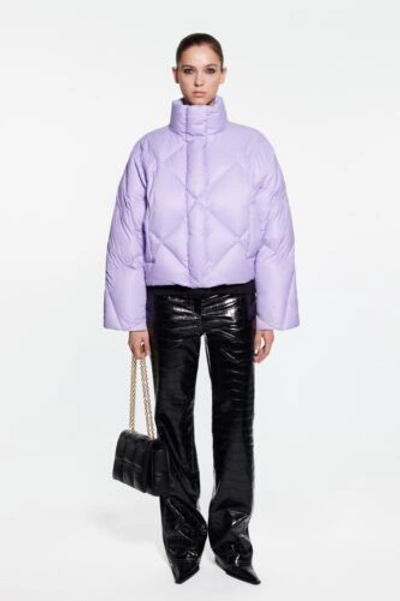 Pre-owned Studio Stand  Aina Jacket Lavender Puffer Purple Down 34 $495