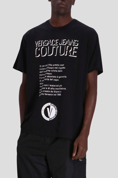 Pre-owned Versace Original  T -shirt Short Sleeve Text For Men Brand Logo In Black