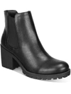 Sun + Stone Morghan Womens Casual Leather Ankle Boots In Black