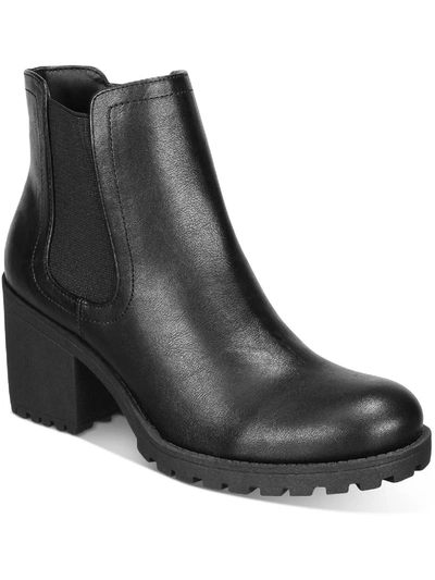 Sun + Stone Morghan Womens Casual Leather Ankle Boots In Black