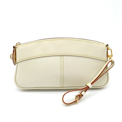 Pre-owned Louis Vuitton Lockit Exotic Leathers Clutch Bag () In White