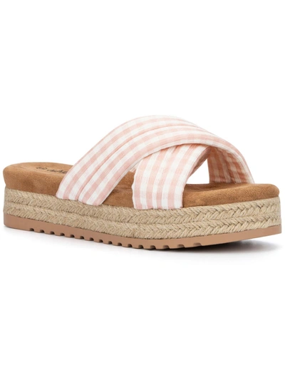 Olivia Miller Summer Daze Womens Platforms Slip On Espadrilles In White