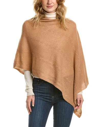 In2 By Incashmere Ribbed Cashmere Poncho In Brown