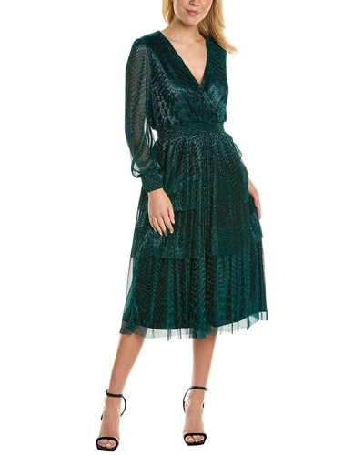 Opt O. P.t. Shimmer Midi Dress In Green