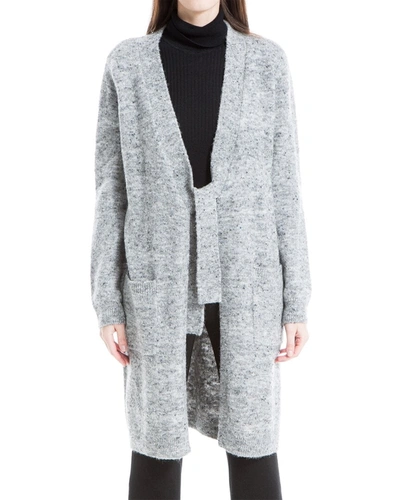 Max Studio Long Wool-blend Cardigan In Grey