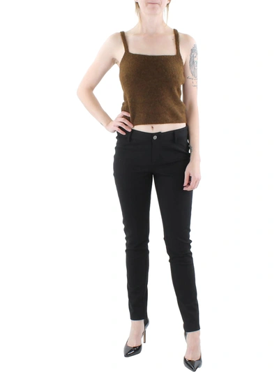 Endless Rose English Factory Womens Crop Knit Tank Top Sweater In Brown