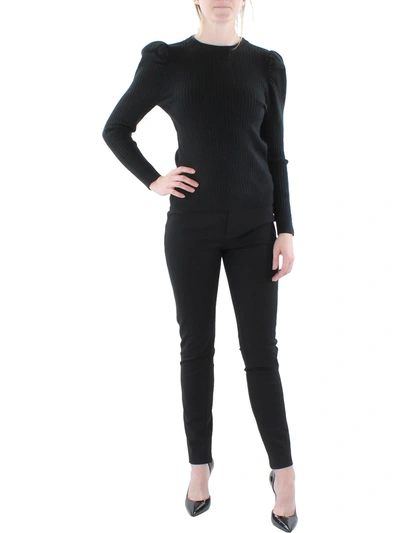 Cliché Womens Causal Ribbed Pullover Top In Black