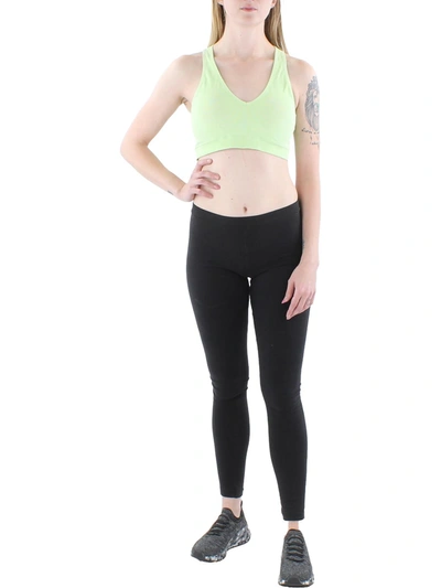 Calvin Klein Performance Womens Ribbed V Neck Sports Bra In Green