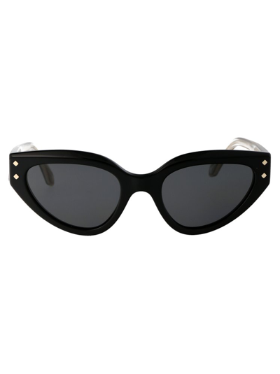 Bulgari Serpenti Cat Eye Frame Sunglasses In 501/87 Black