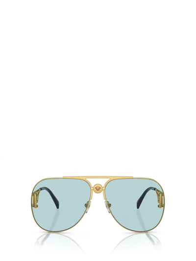 Versace Eyewear Aviator Frame Sunglasses In Gold