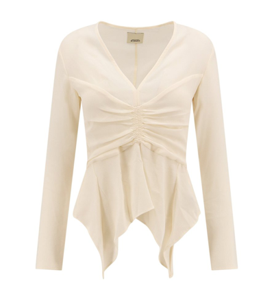 Isabel Marant Ulietta Gathered Crepe Blouse In White