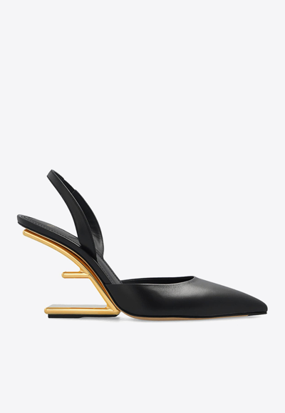 Fendi First Leather Slingback Pump In Black