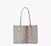 Kate Spade Spade Flower Jacquard Stripe Market Medium Tote In Grey