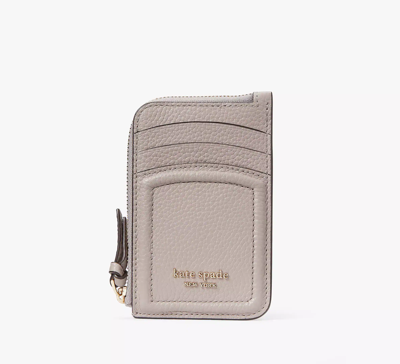 Kate Spade Knott Zip Cardholder In Warm Taupe