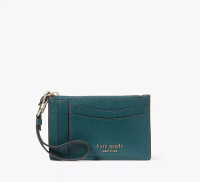 Kate Spade Morgan Card Case Wristlet In Artesian Green