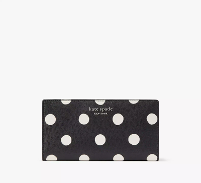 Kate Spade Morgan Sunshine Dot Slim Bifold Wallet In Black