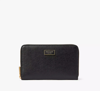 Kate Spade Katy Medium Zip-around Wallet In Black