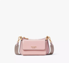 Kate Spade Double Up Patent Leather Crossbody In Pink Dune