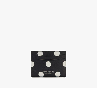 Kate Spade Morgan Sunshine Dot Card Holder In Black