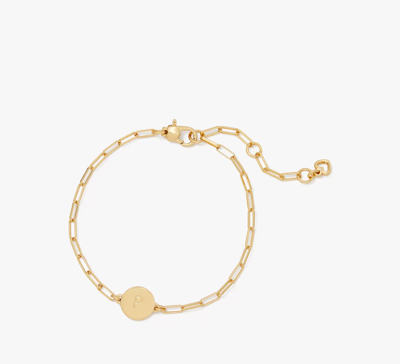 Kate Spade P Initial Chain Bracelet In Gold