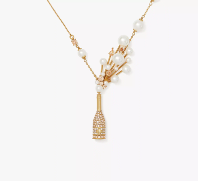 Kate Spade Cheers To That Statement Pendant In Champagne/gold