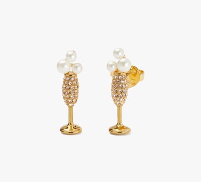 Kate Spade Cheers To That Studs In Champagne/gold