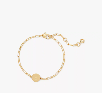 Kate Spade E Initial Chain Bracelet In Gold