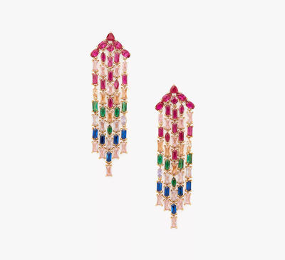 Kate Spade Showtime Fringe Statement Earrings In Multi