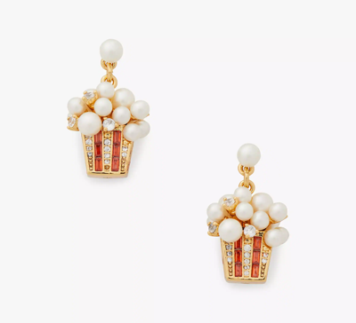 Kate Spade Winter Carnival Popcorn Earrings In Clear/red/gold