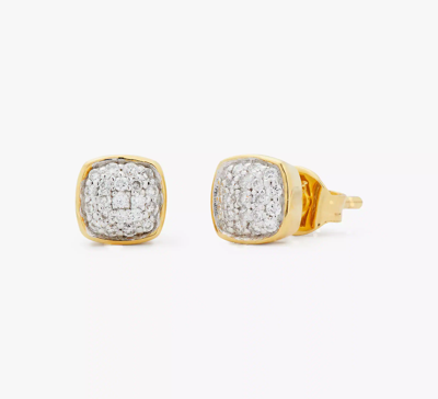 Kate Spade Fine Time To Shine Pavé Diamond Studs In Gold
