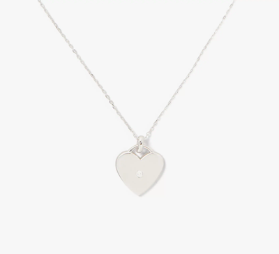 Kate Spade Fine Meant To Be Heart Pendant In Silver