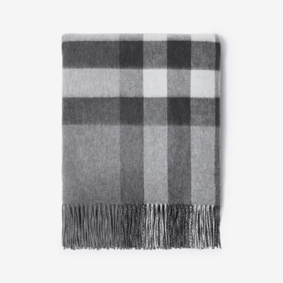 Burberry Check Cashmere Blanket In Grey