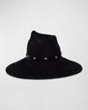 GIGI BURRIS DRAKE FELT FEDORA WITH STUDDED BAND