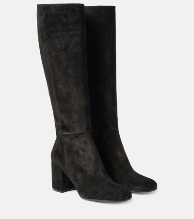 Gianvito Rossi Joelle Suede Knee-high Boots In Black