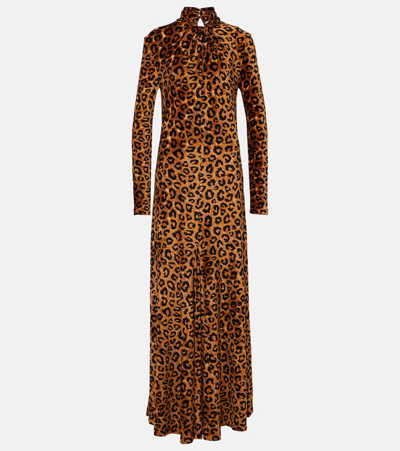 Rabanne Leopard-print Maxi Dress In Brown