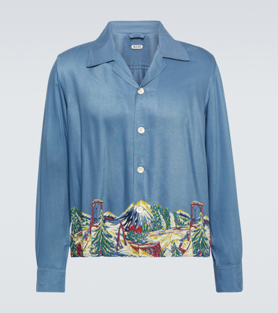 Bode Blue Ski Lift Shirt In Blue Multi