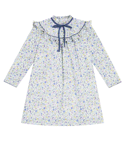 La Coqueta Kids' Mirta Floral Cotton Dress In Multicoloured