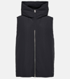 Jil Sander Hooded Padded Quilted Sleeveless Vest In Black