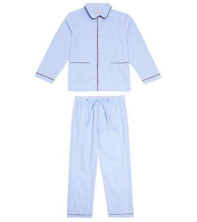 La Coqueta Kids' Romera Cotton Pajamas In Blue
