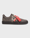 OFF-WHITE MEN'S VULCANIZED SUEDE LOW-TOP SNEAKERS