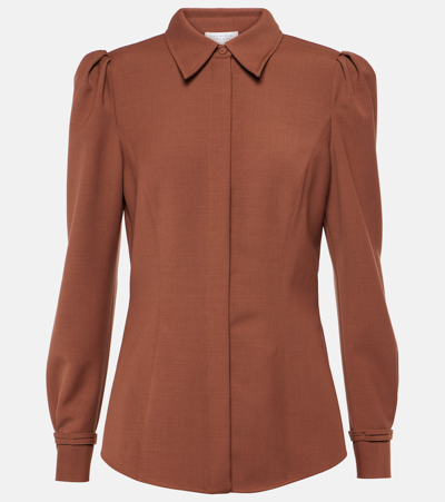 Gabriela Hearst Talbot Wool Shirt In Brown