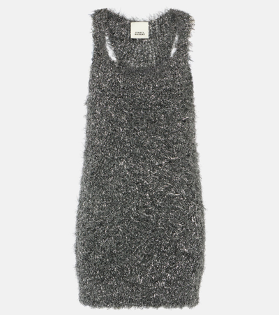 Isabel Marant Windy Metallic Knit Minidress In Si Silver