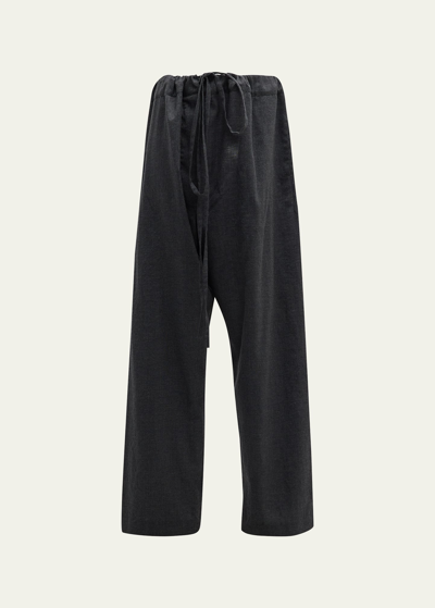The Row Argent Oversized Silk-cotton Pants In Dark Grey