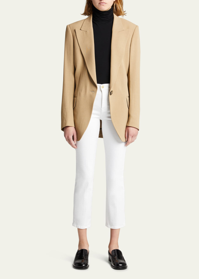 Frame Le High Straight Cropped Jeans In White