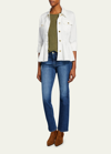 Frame Le Super High Straight Slit Jeans Murphy In Bestia