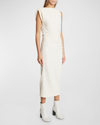 ISABEL MARANT FRANZY GATHERED SLEEVELESS MIDI DRESS